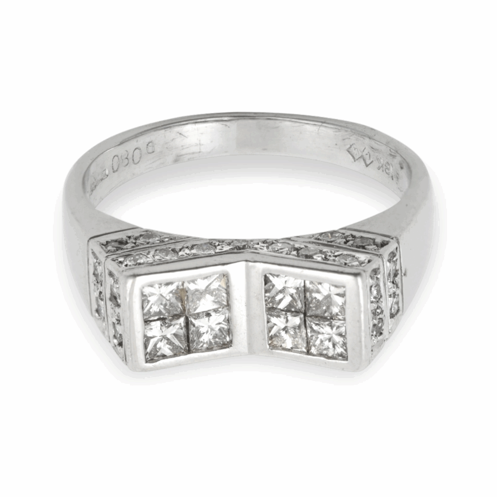 Modern Geometric Diamond Dress Ring