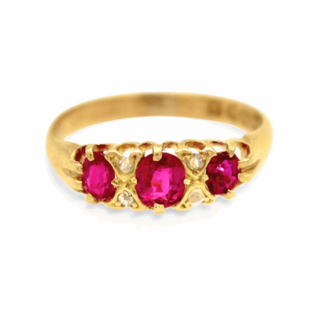Antique Edwardian Ruby and Diamond Ring