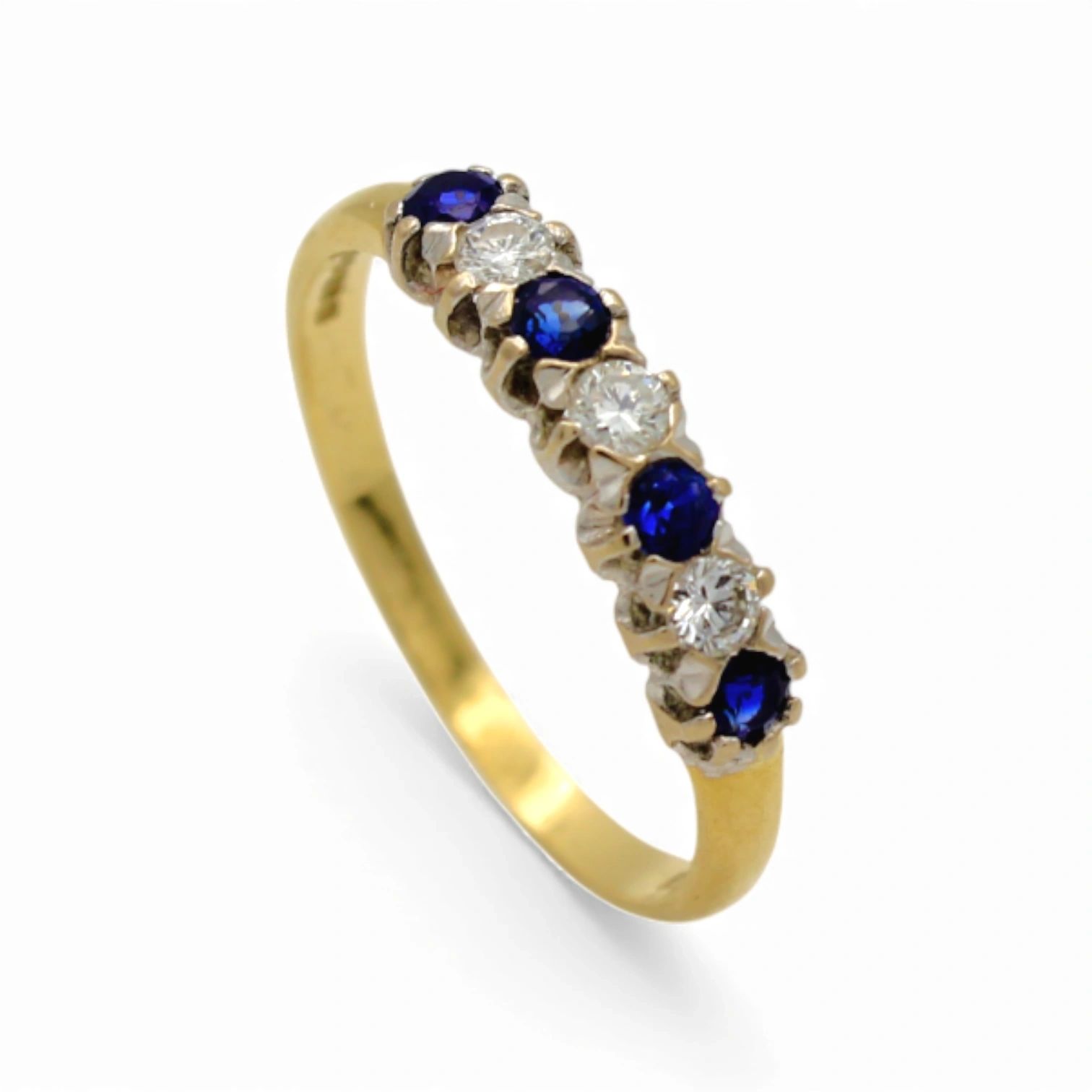 Sapphire and Diamond Half Eternity Ring - Image 3