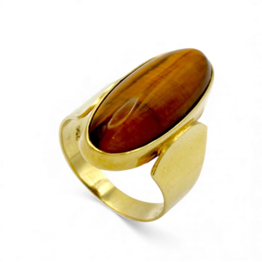 Modernist Tiger's Eye Dress Ring