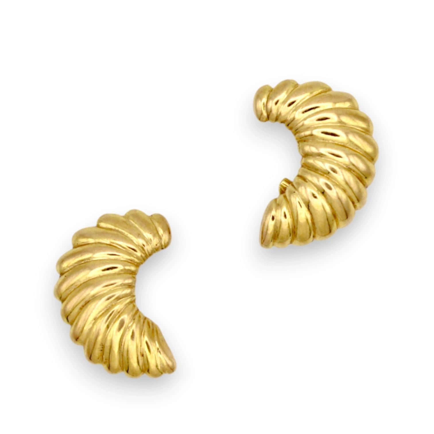 Vintage 9ct Gold Croissant Clip Earrings