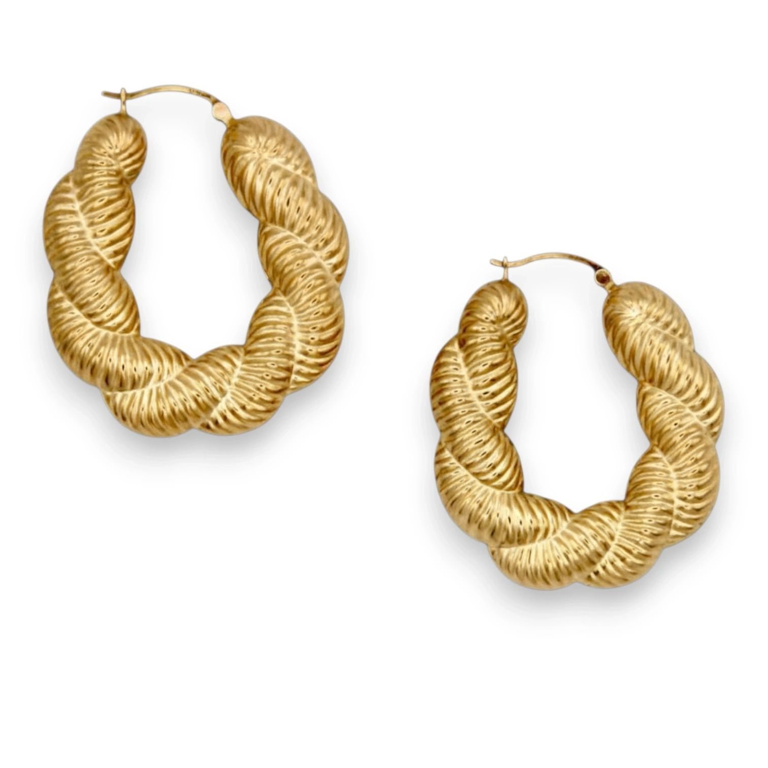 Vintage Rope Twist Hoop Earrings