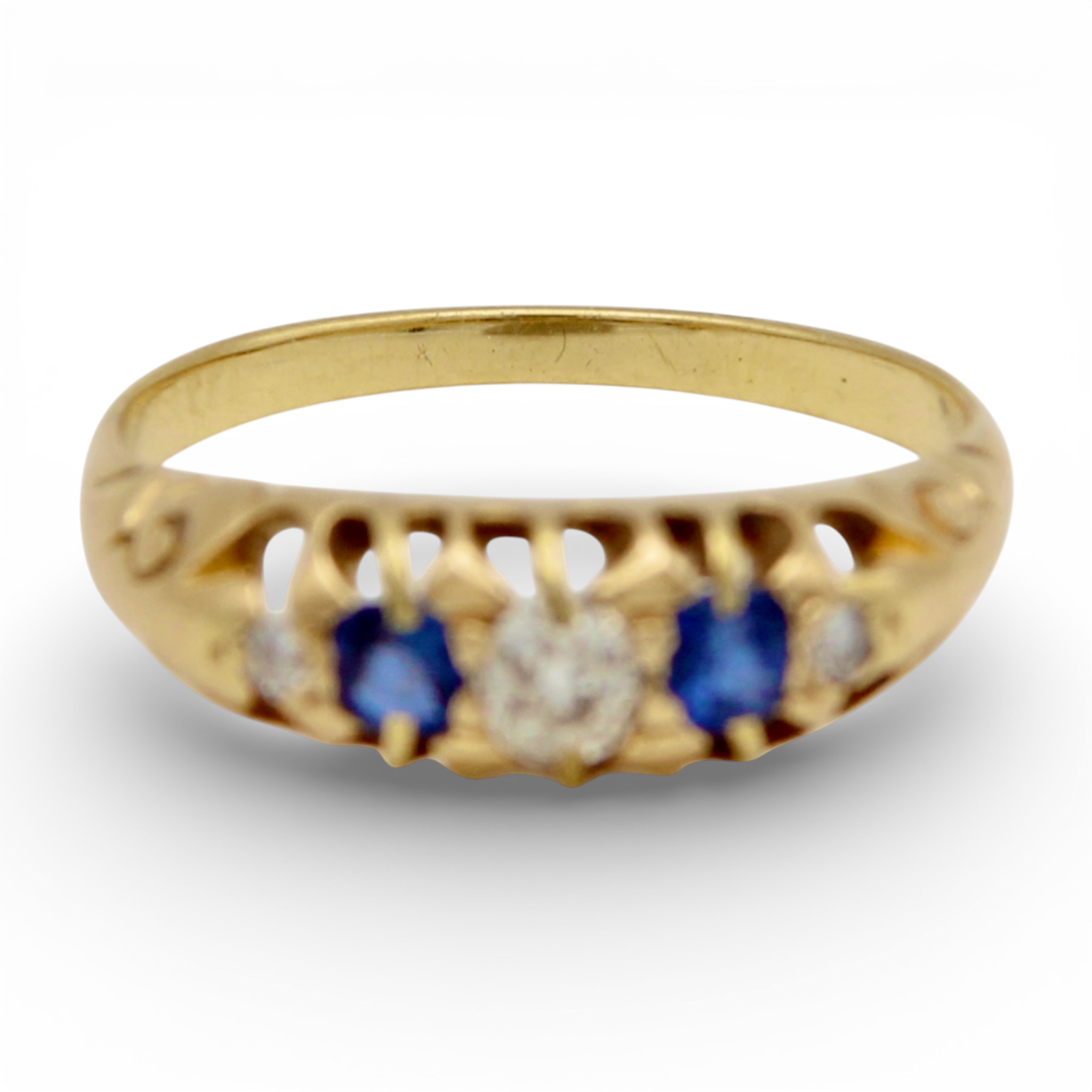 Antique Sapphire and Diamond Five Stone Ring - Image 2