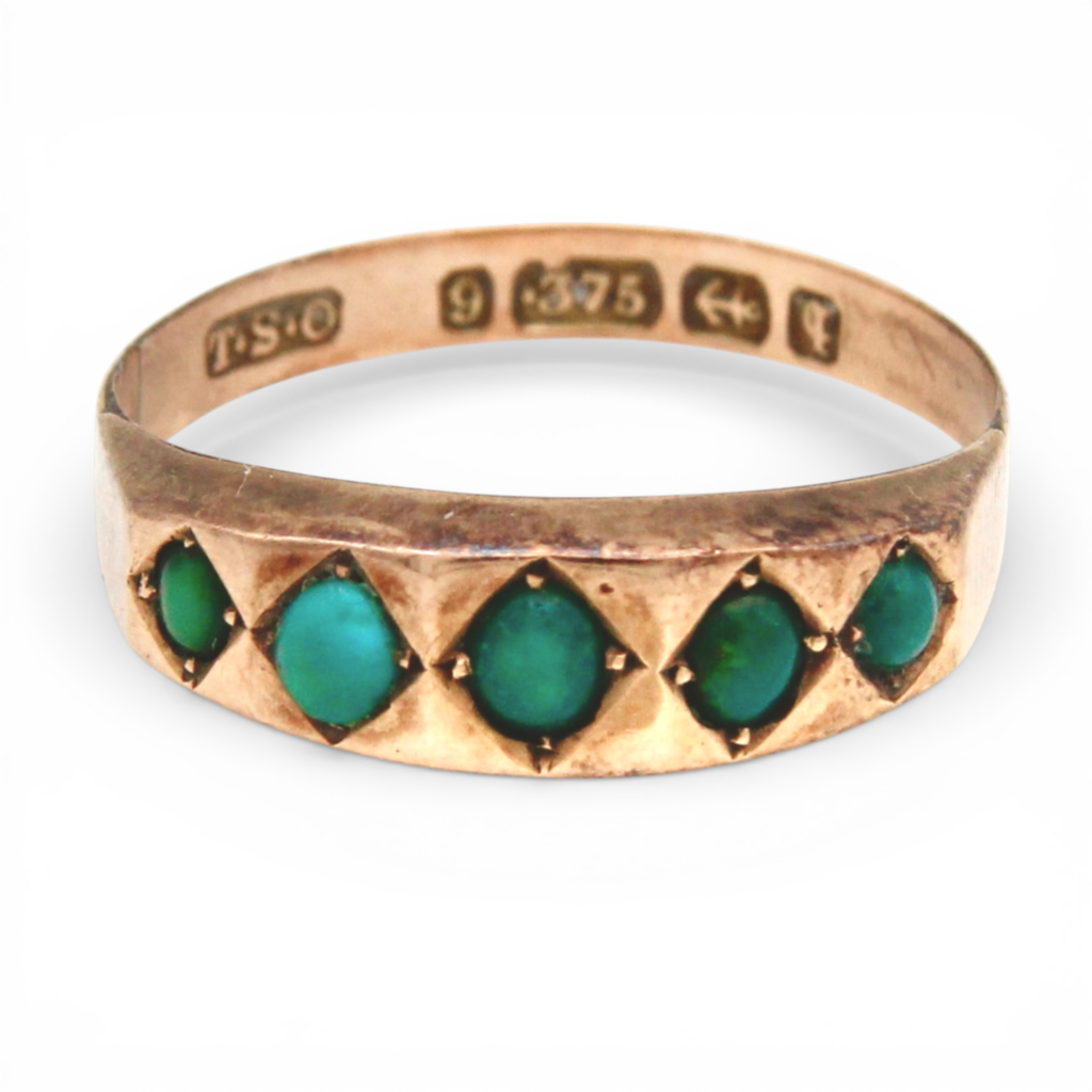Antique Victorian Turquoise Five Stone Ring