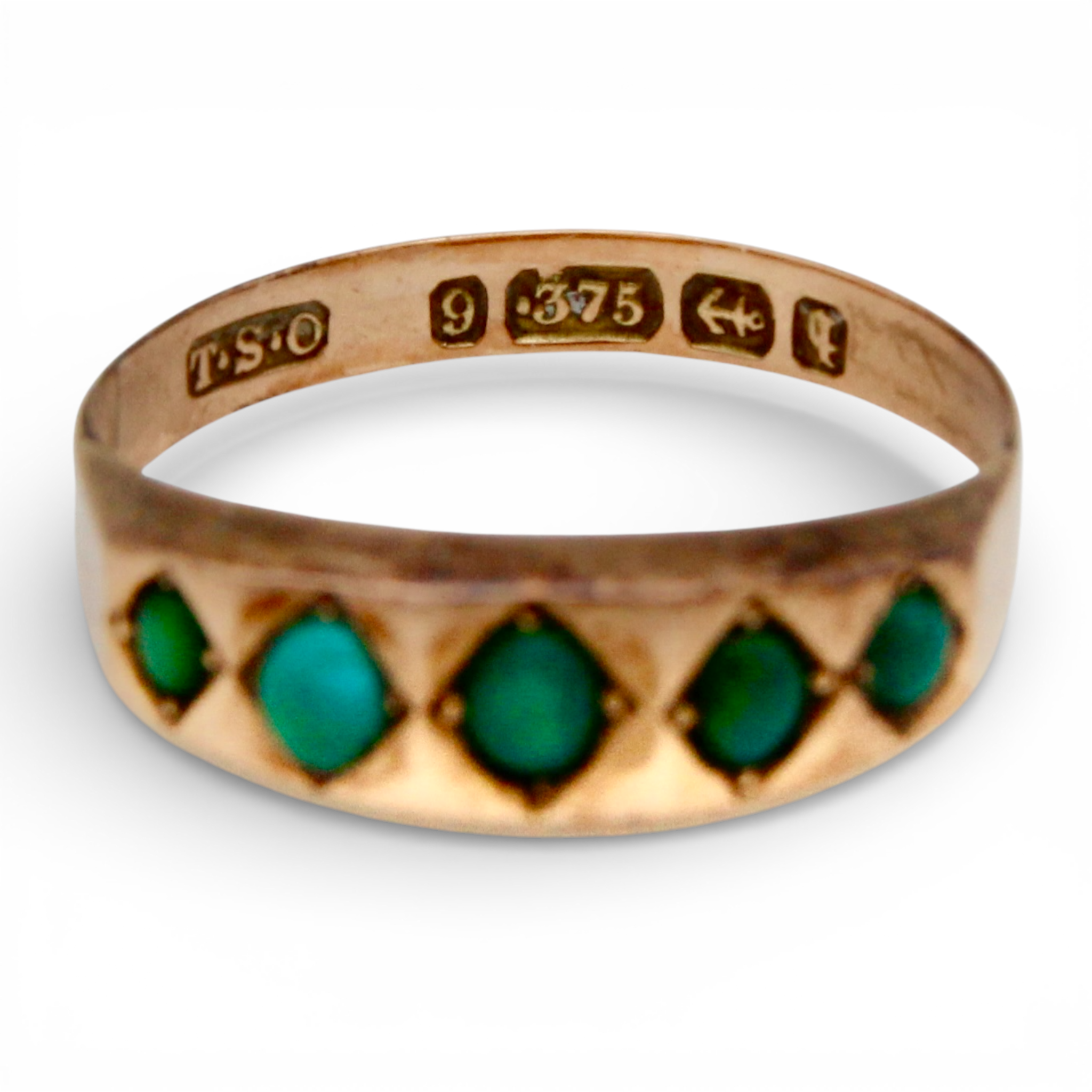 Antique Victorian Turquoise Five Stone Ring - Image 2