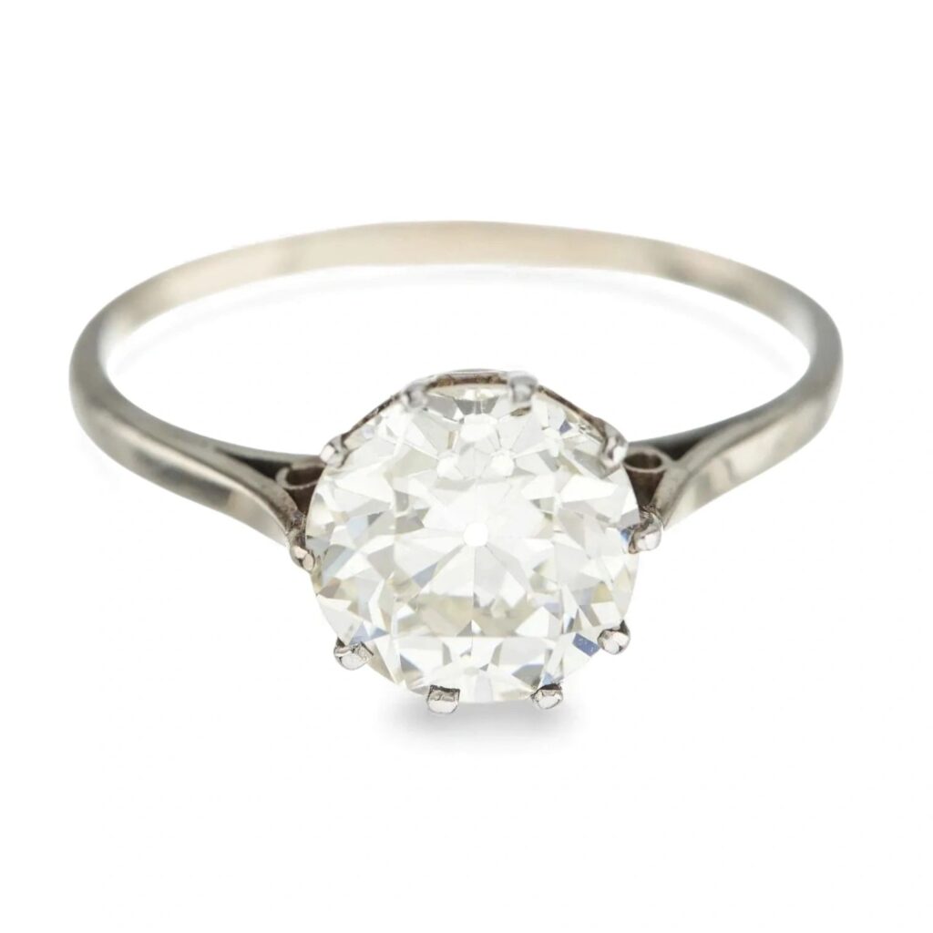 Vintage 2.25 Carat Diamond Solitaire Engagement Ring