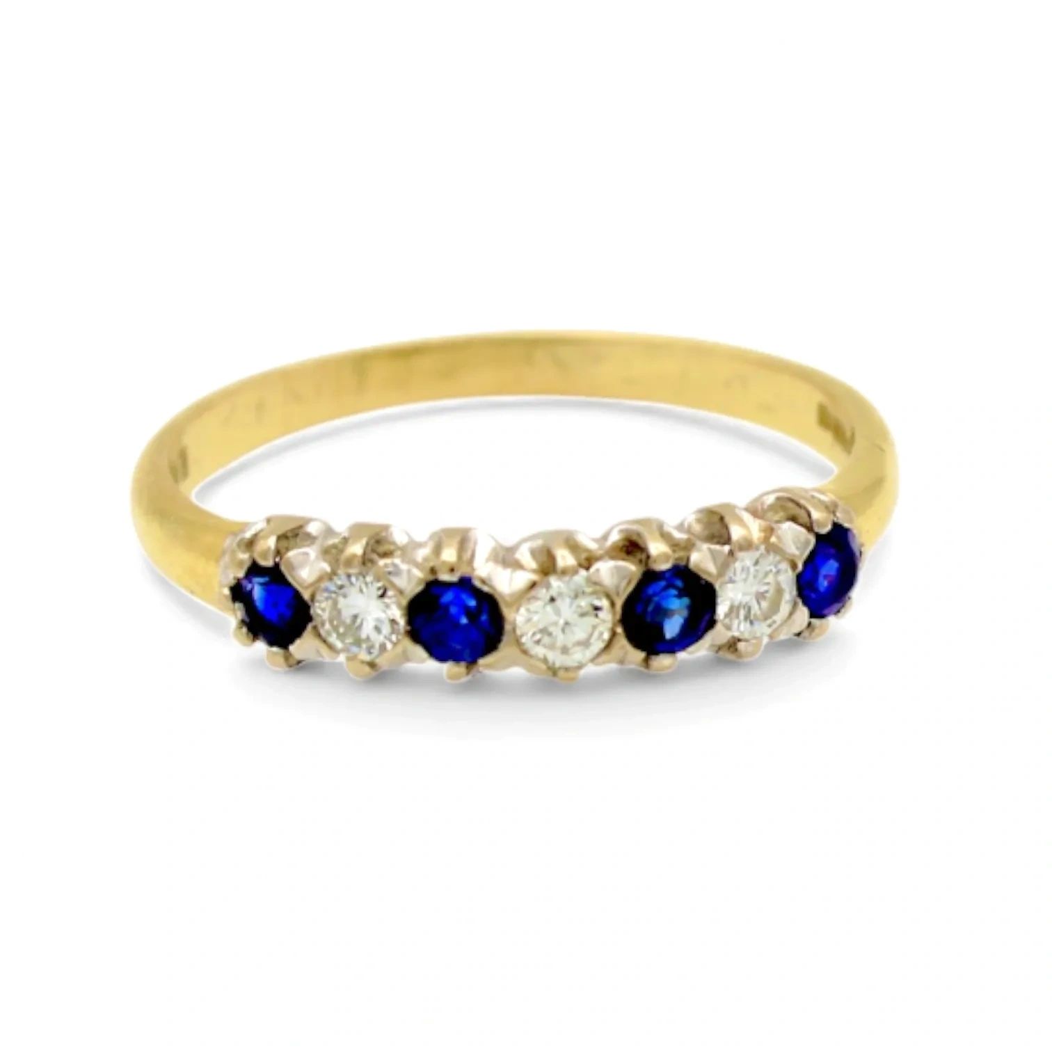 Sapphire and Diamond Half Eternity Ring