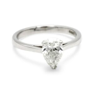 1.02 Carat Pear Cut Diamond Solitaire Ring