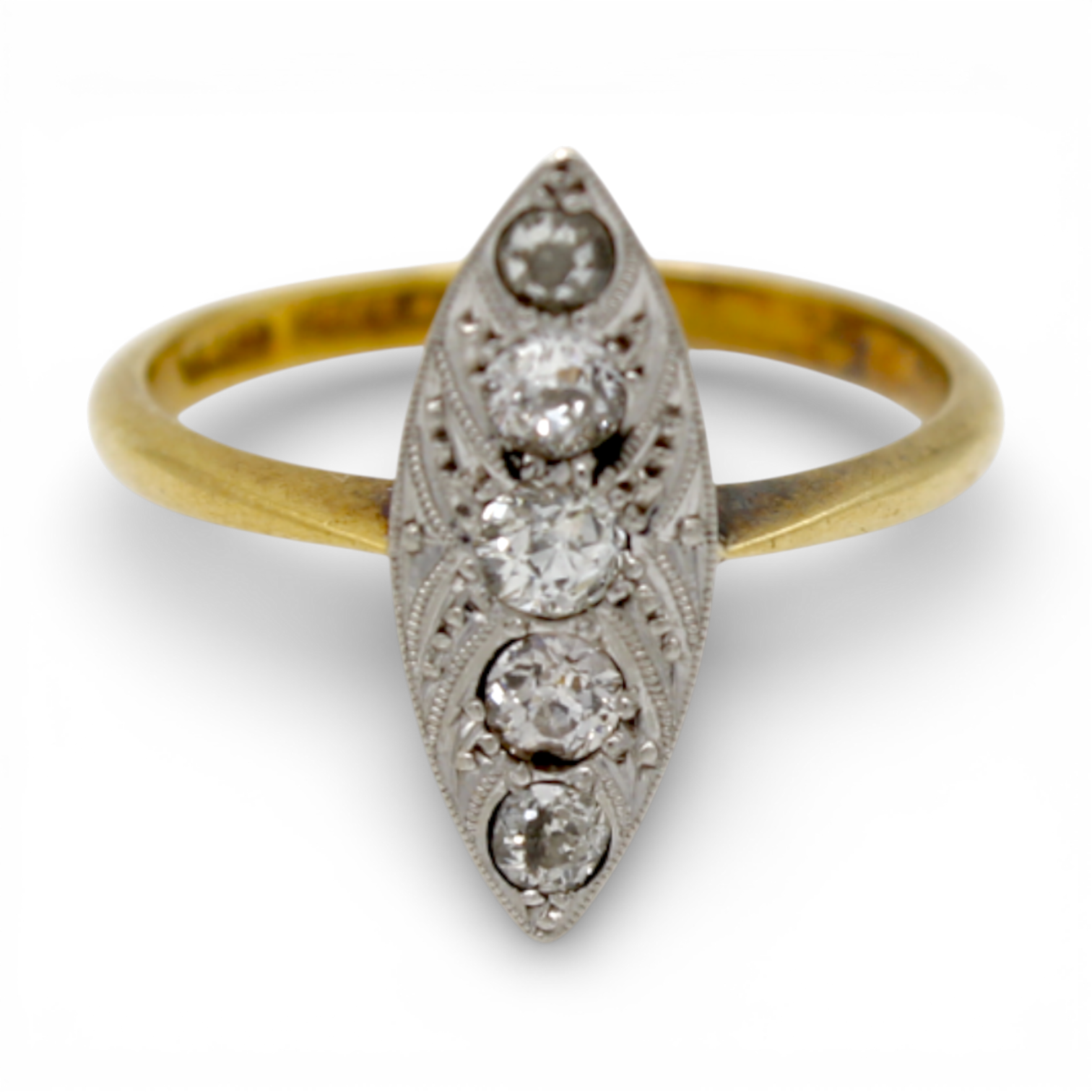 Antique Navette Diamond Ring - Image 3