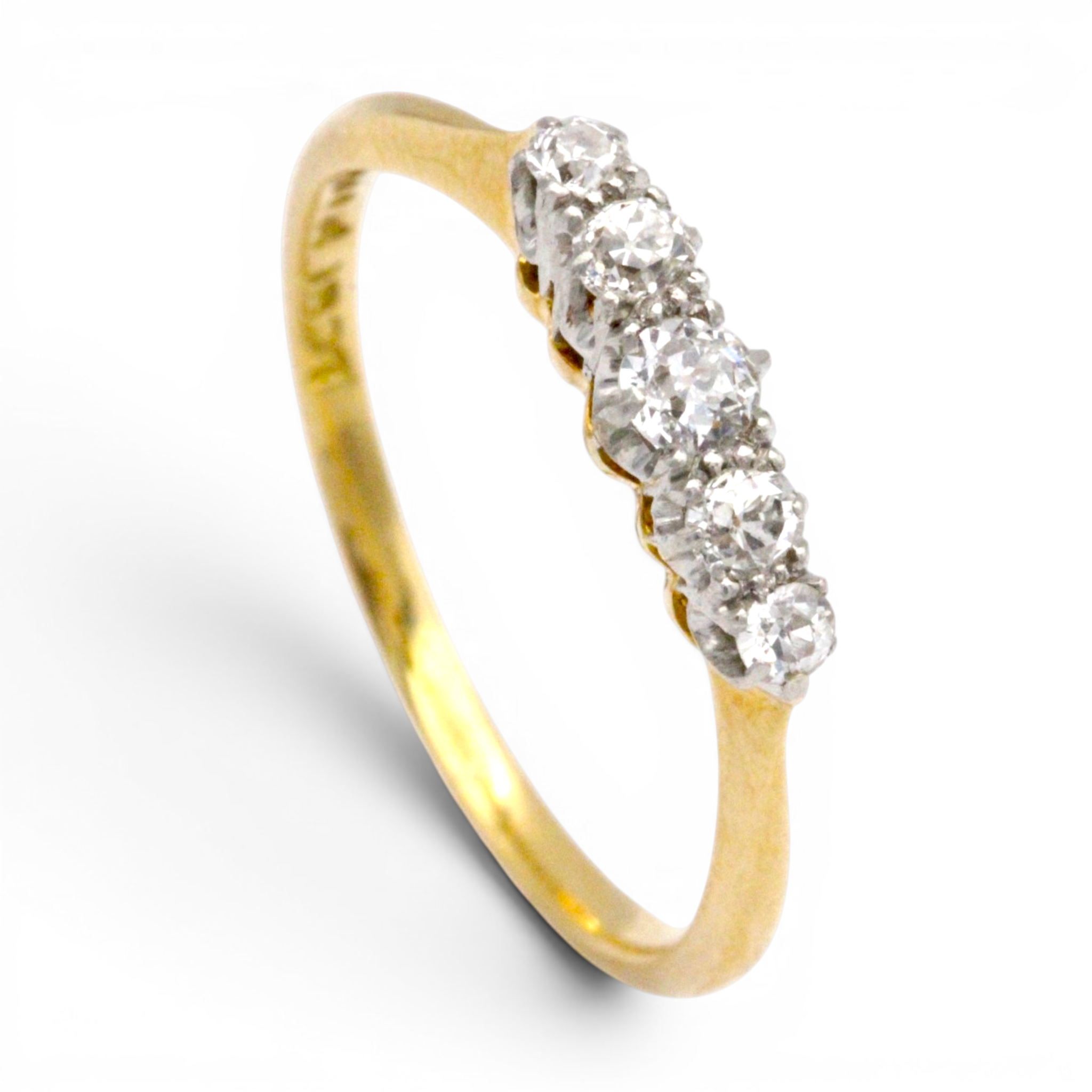 Vintage Diamond Five Stone Ring - Image 2