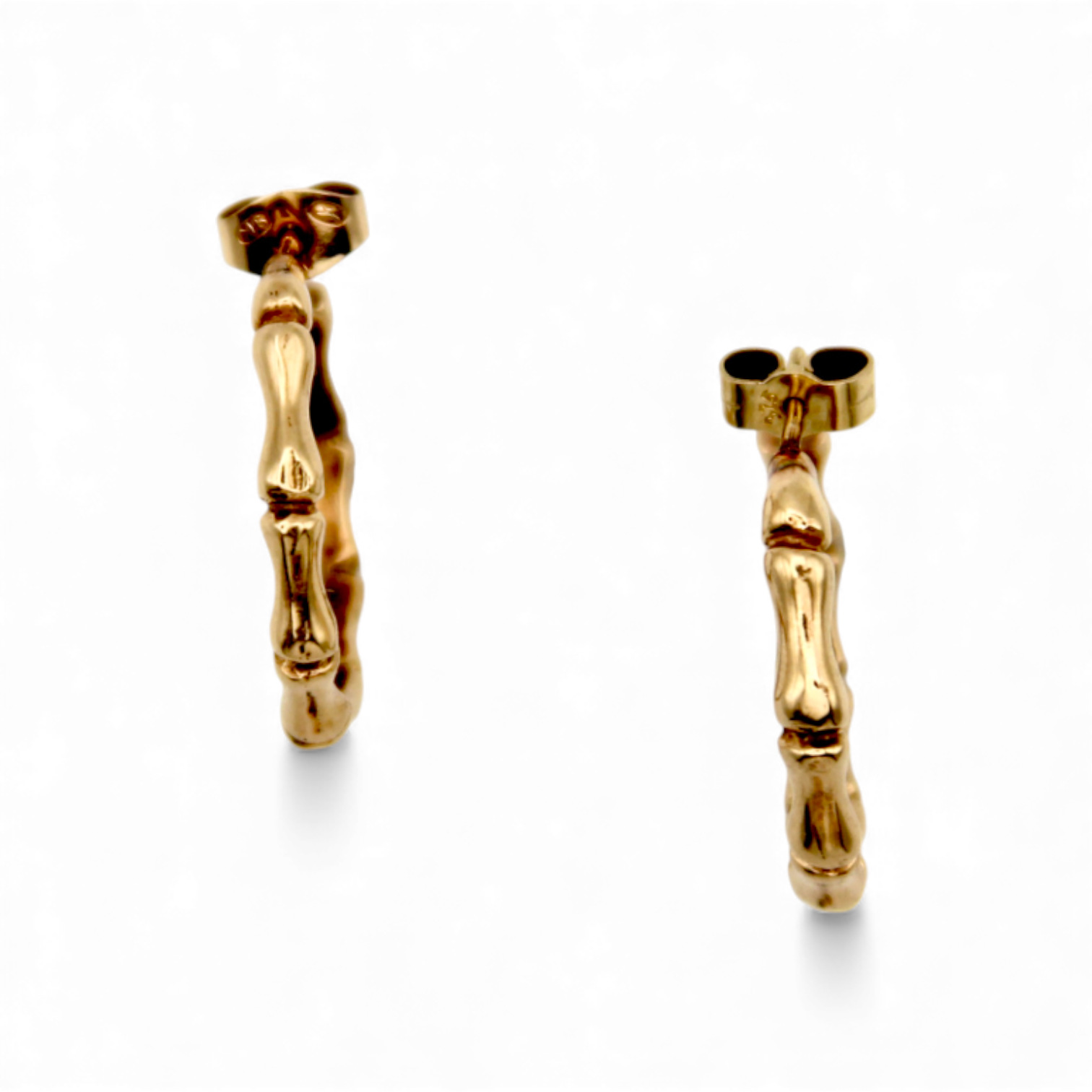 A Pair of Vintage Bamboo Hoop Earrings - Image 2