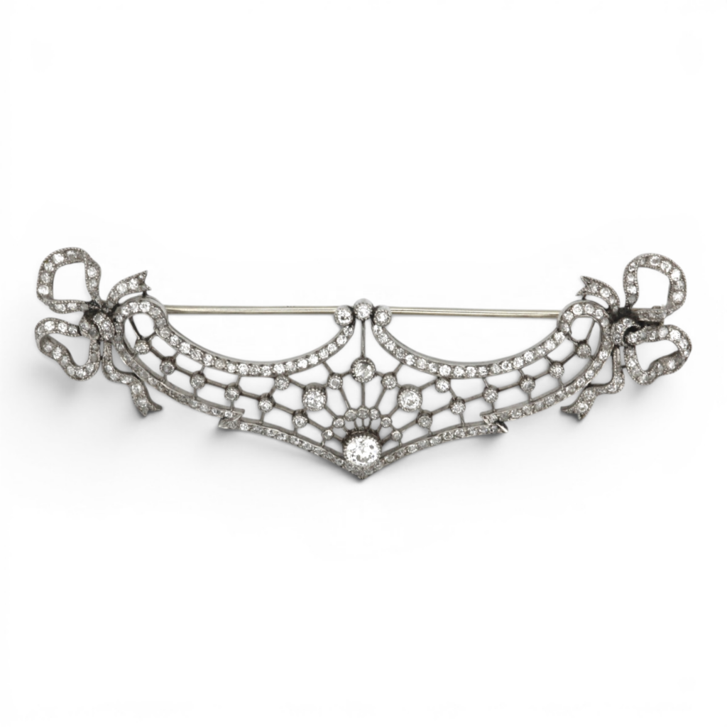 Edwardian Diamond Garland Brooch