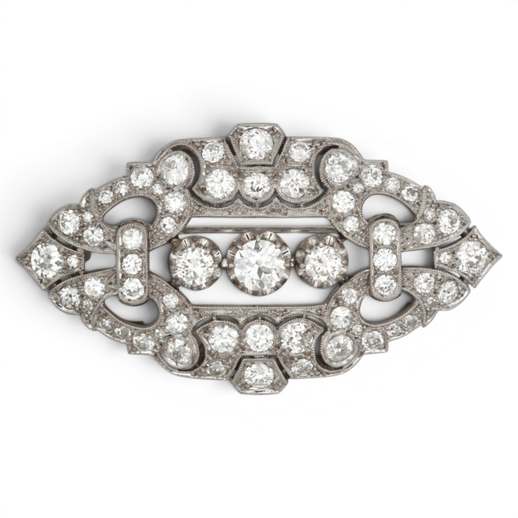 Vintage Art Deco Diamond Brooch