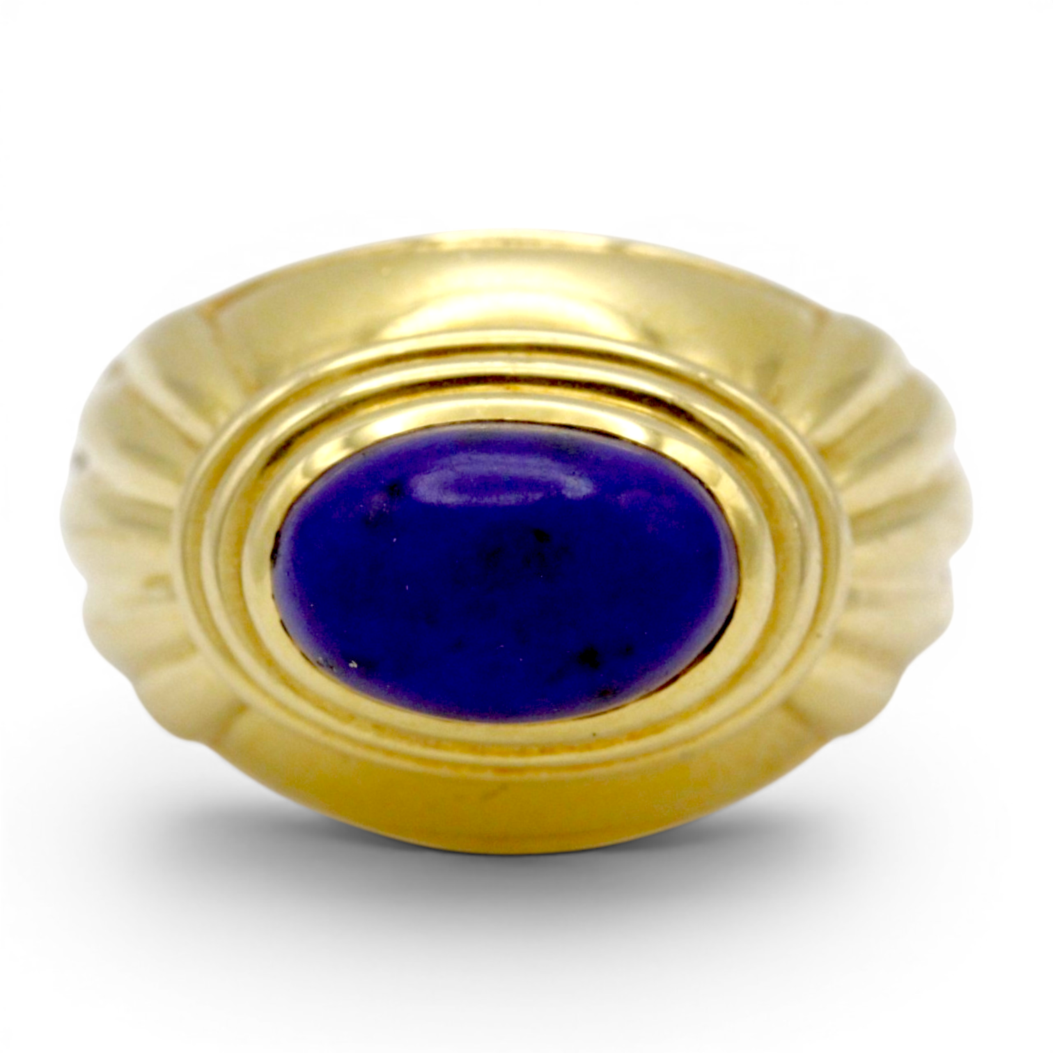 Vintage Boucheron 'Jaipur' Lapis Bombé Cocktail Ring - Image 4
