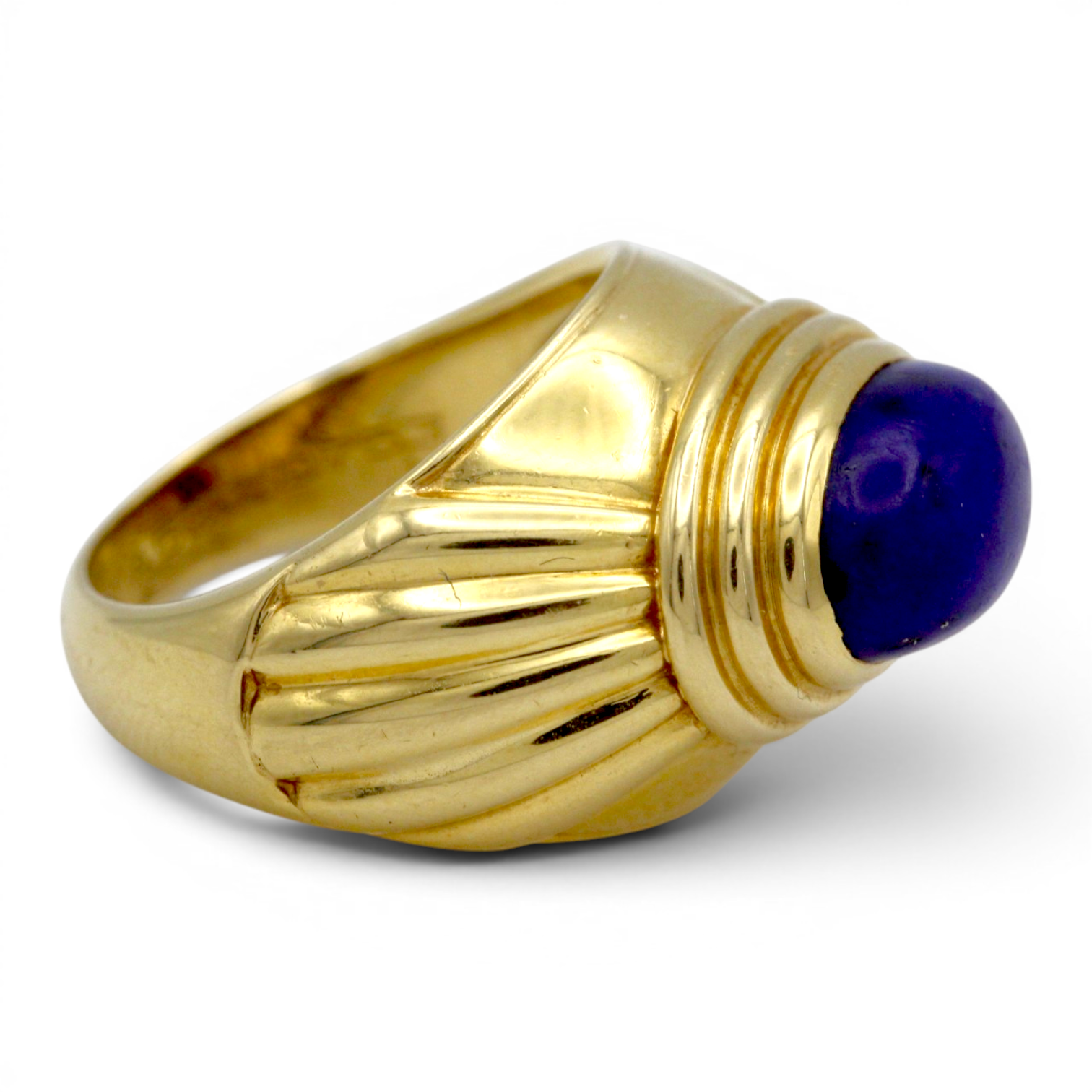 Vintage Boucheron 'Jaipur' Lapis Bombé Cocktail Ring - Image 3