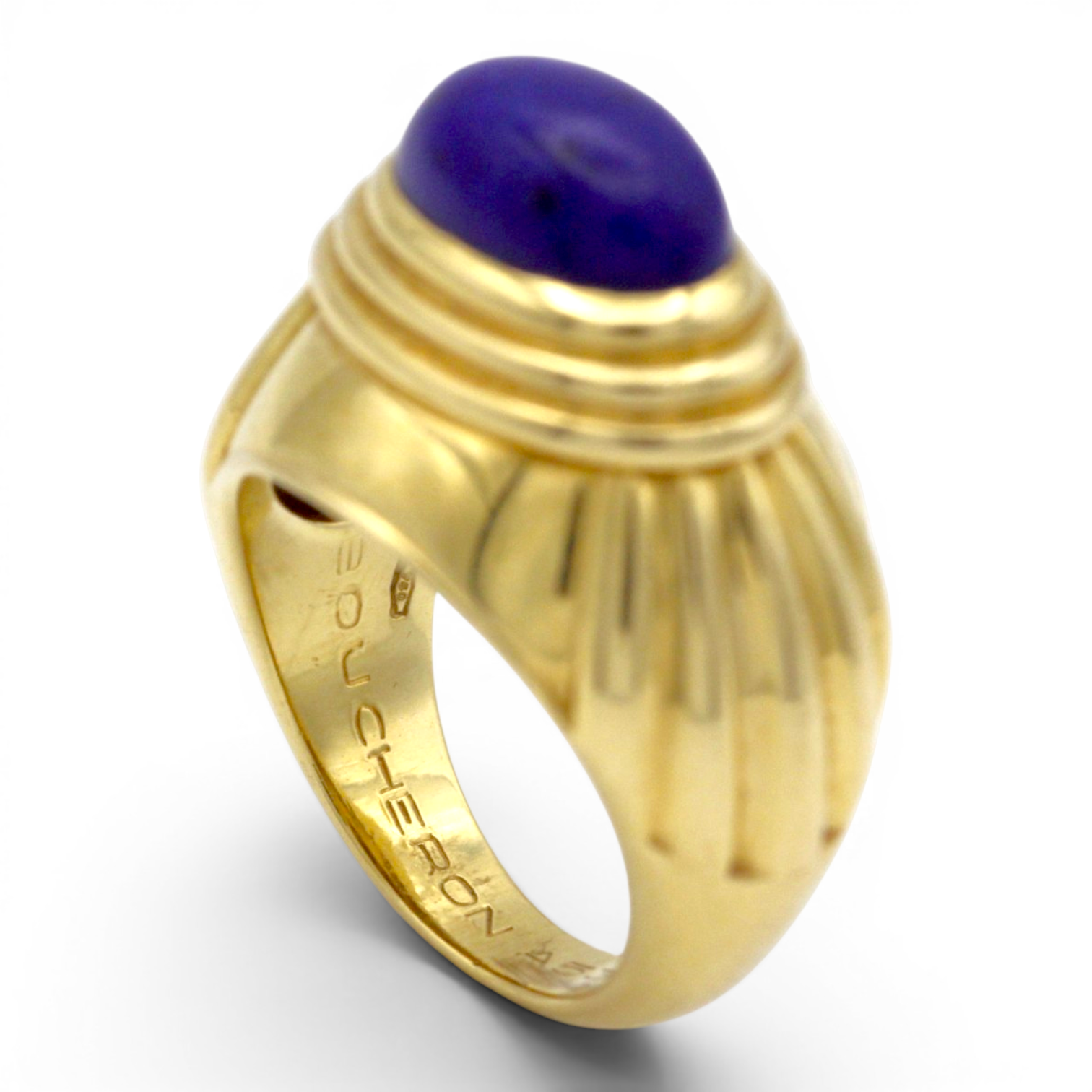 Vintage Boucheron 'Jaipur' Lapis Bombé Cocktail Ring - Image 2