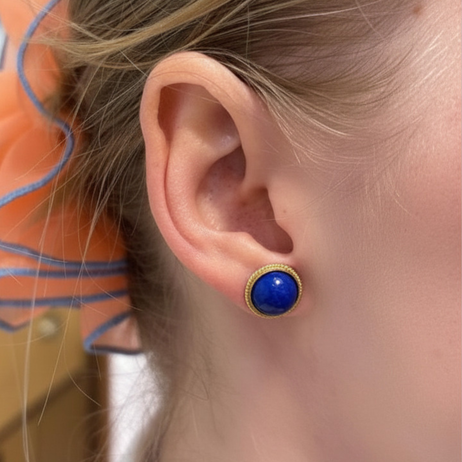 Pair of Lapis Lazuli Stud Earrings - Image 2