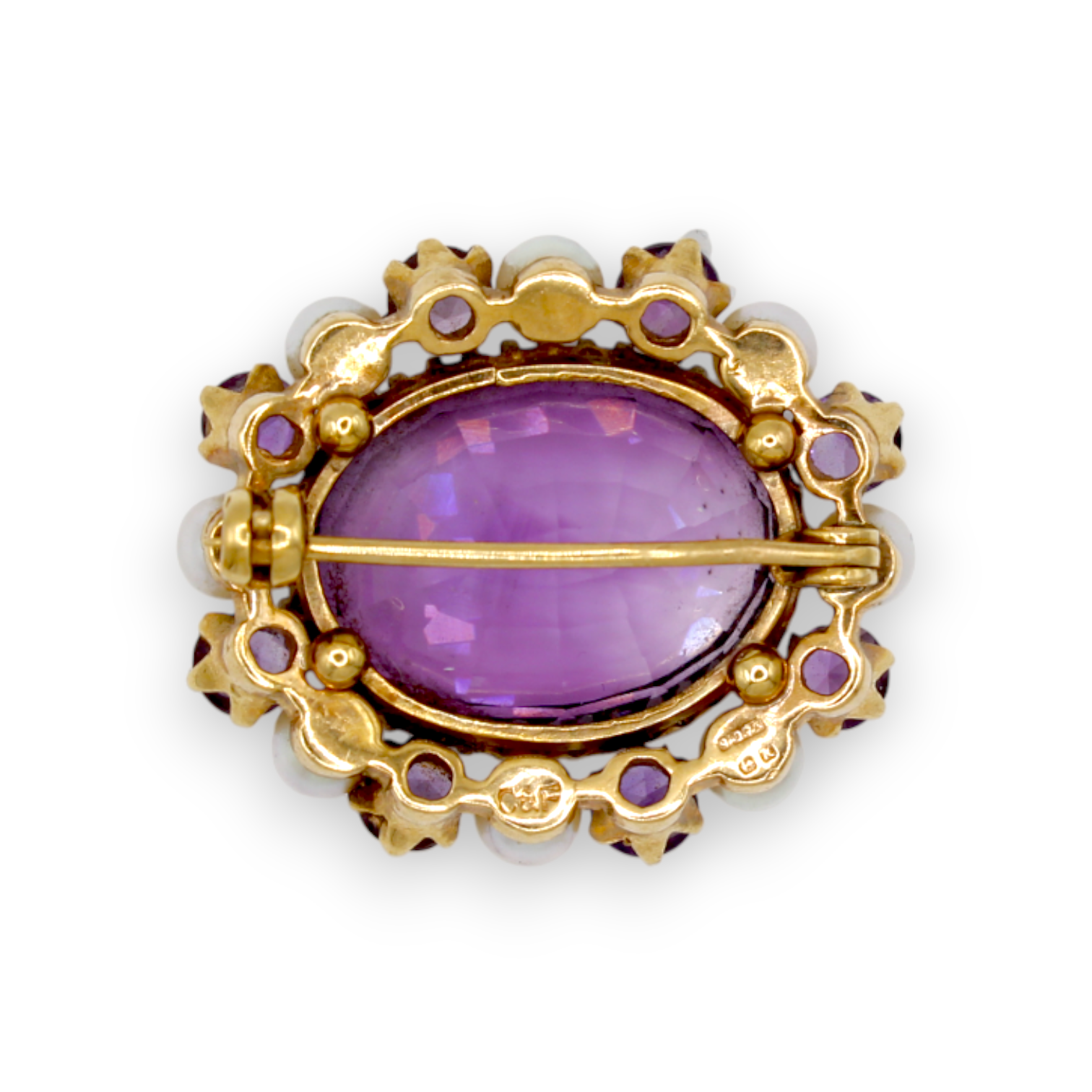 Vintage Cropp & Farr Amethyst and Pearl Cluster Brooch - Image 2