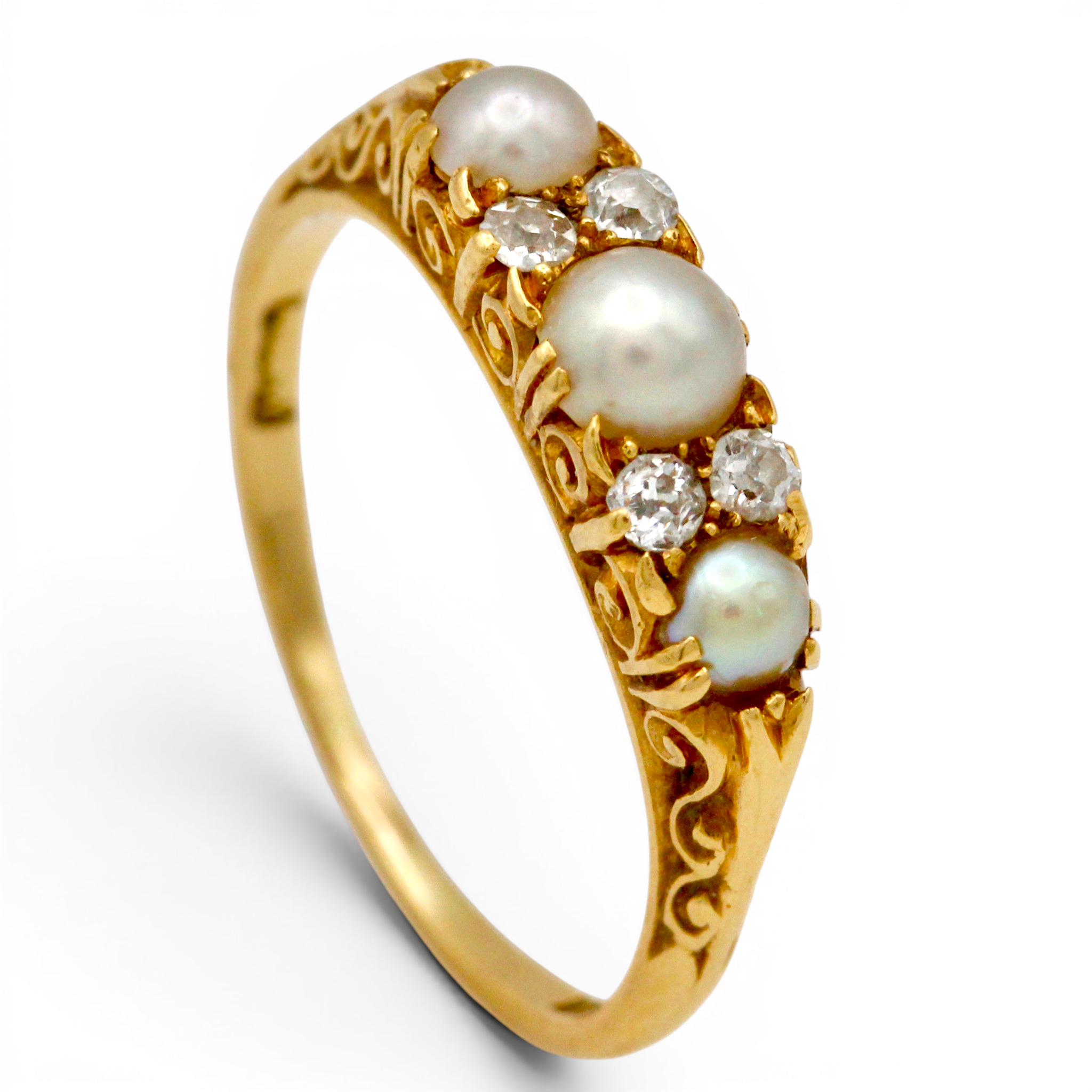 Antique Pearl and Diamond Ring - Image 3