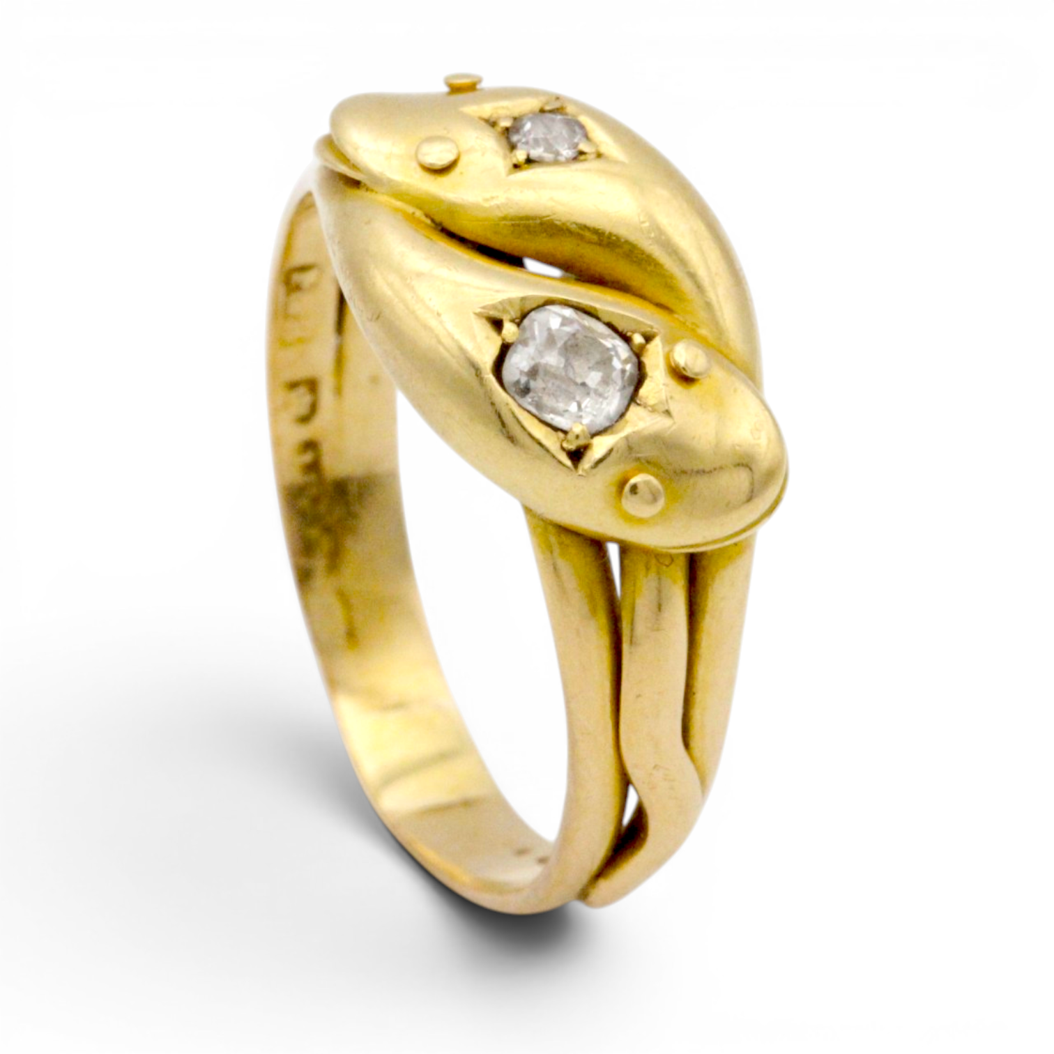 Antique Diamond Double Snake Ring - Image 3