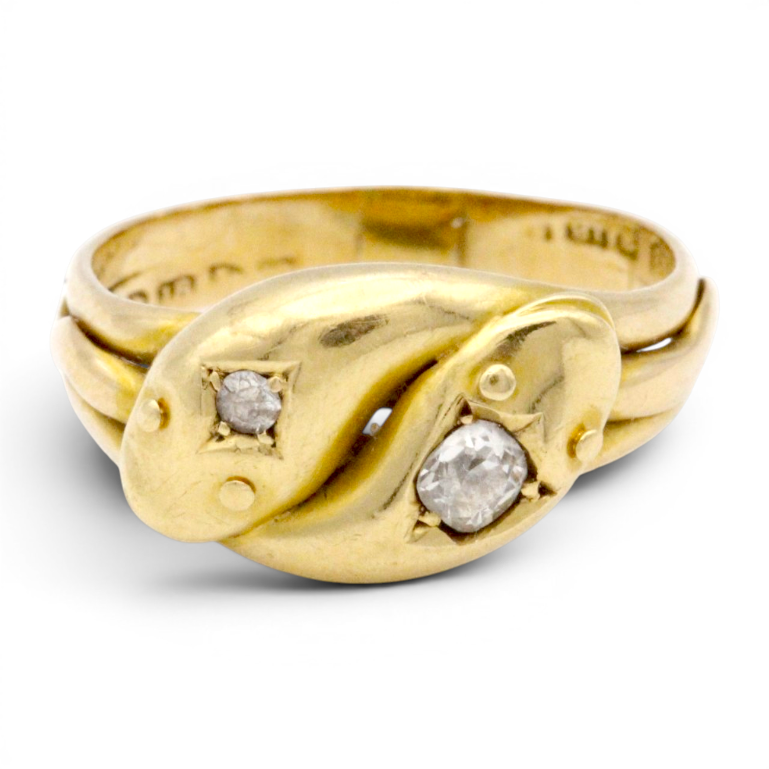 Antique Diamond Double Snake Ring