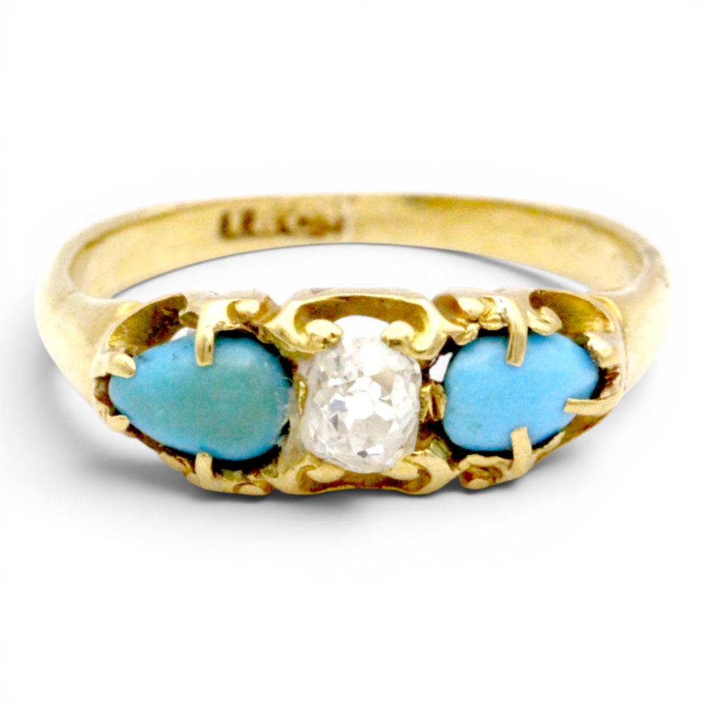 Antique Turquoise and Diamond Ring