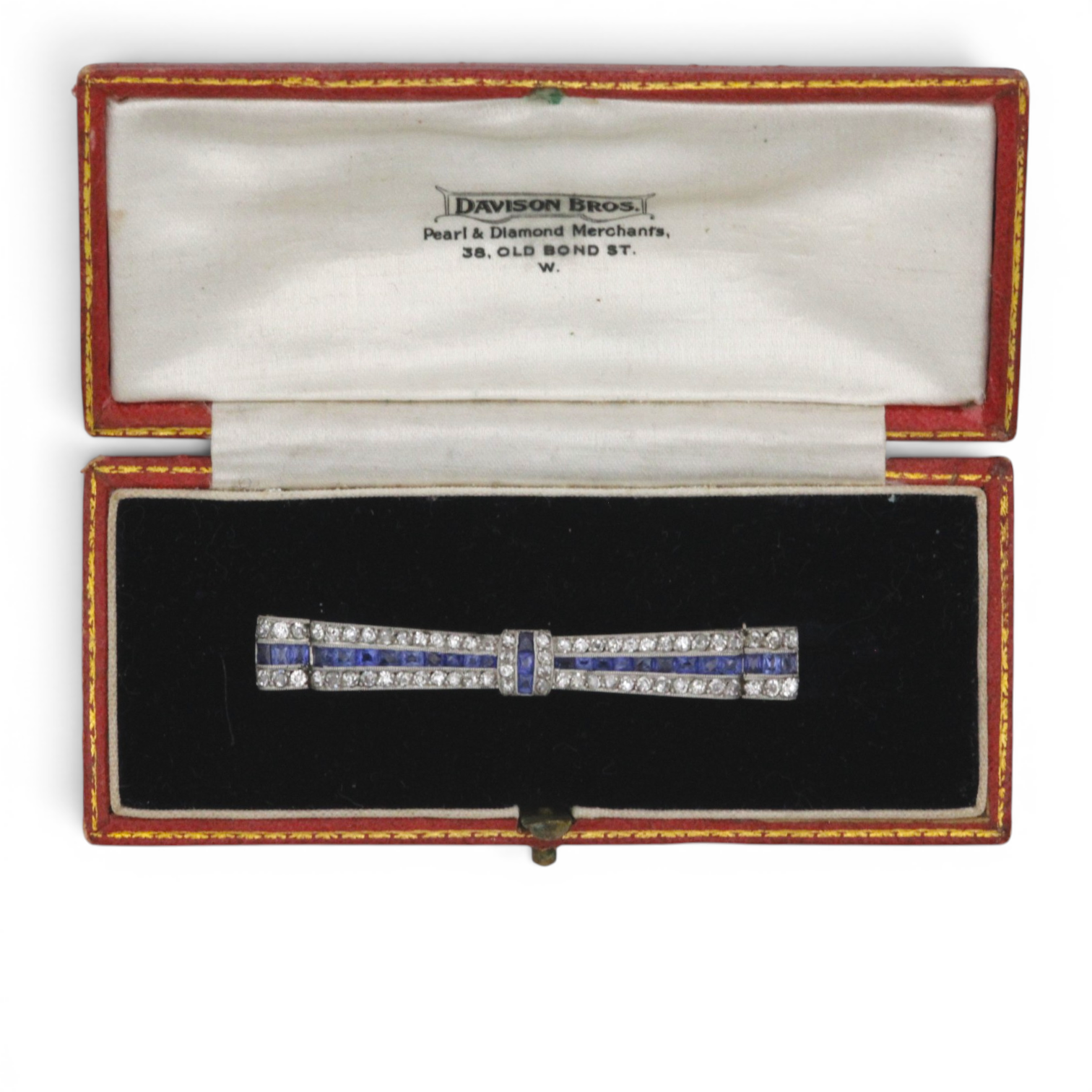 Art Deco Sapphire and Diamond Bow Brooch - Image 3