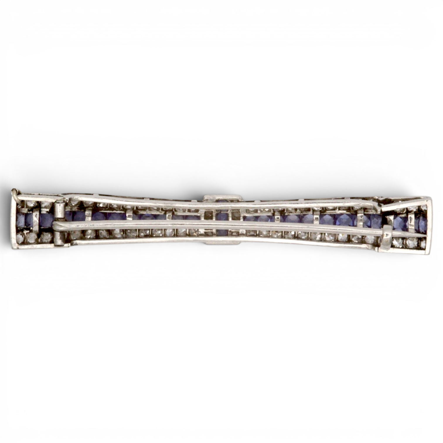 Art Deco Sapphire and Diamond Bow Brooch - Image 2