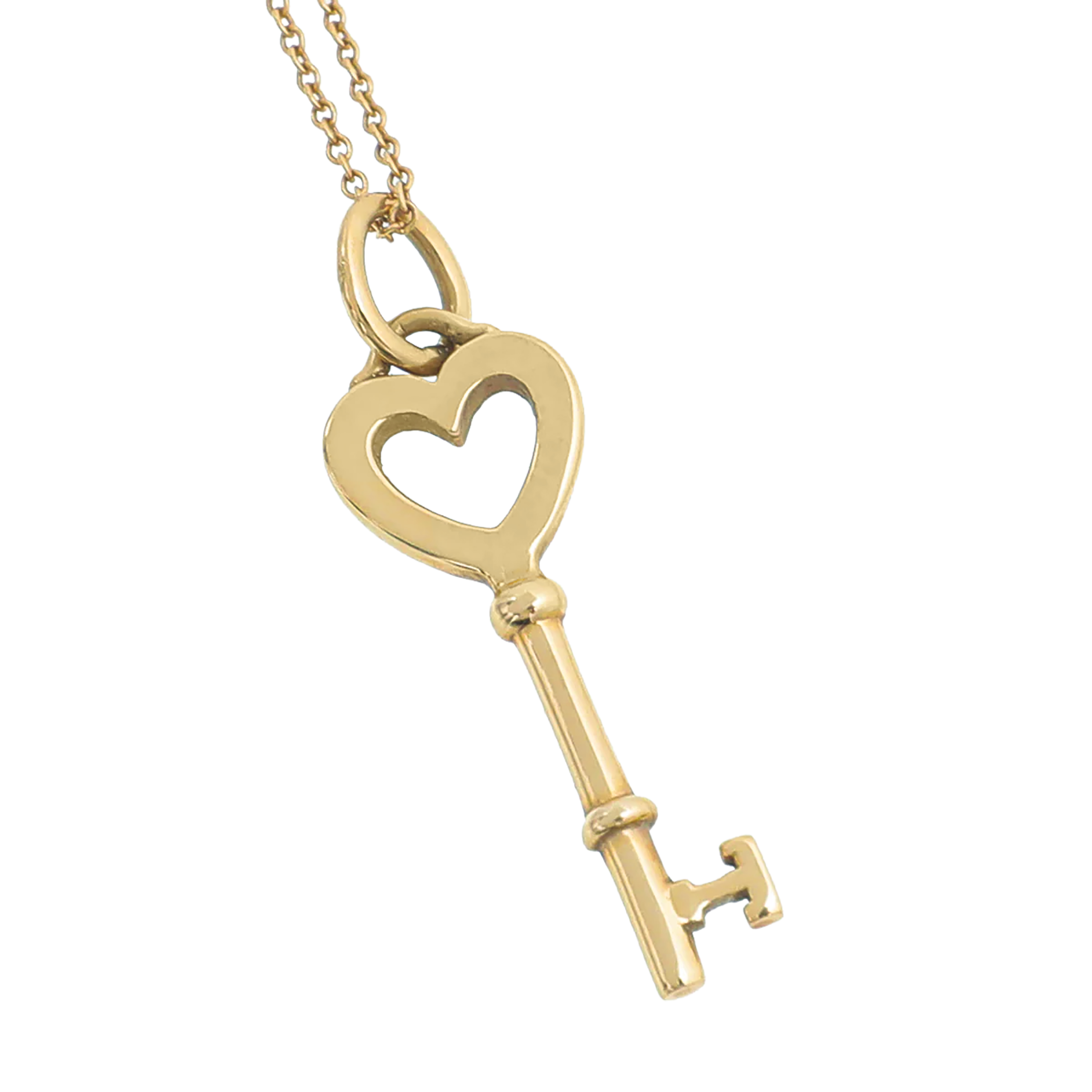 Vintage Tiffany & Co. Mini Heart Key Pendant Necklace - Image 2