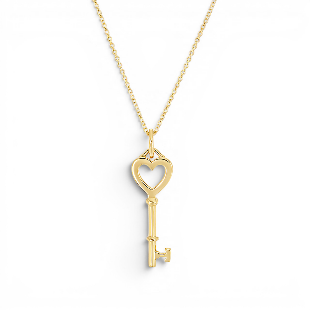 Vintage Tiffany & Co. Mini Heart Key Pendant Necklace