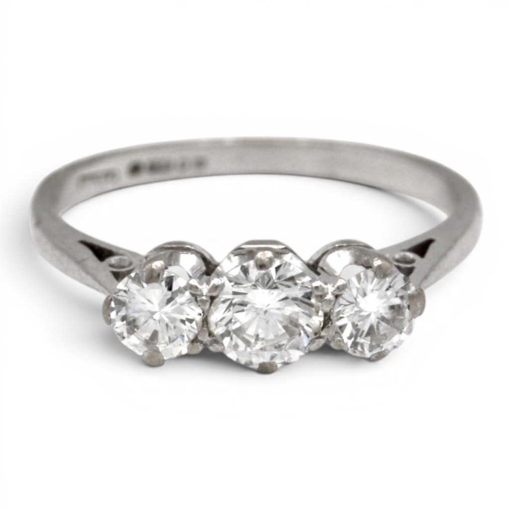 Vintage Diamond Three Stone Engagement Ring