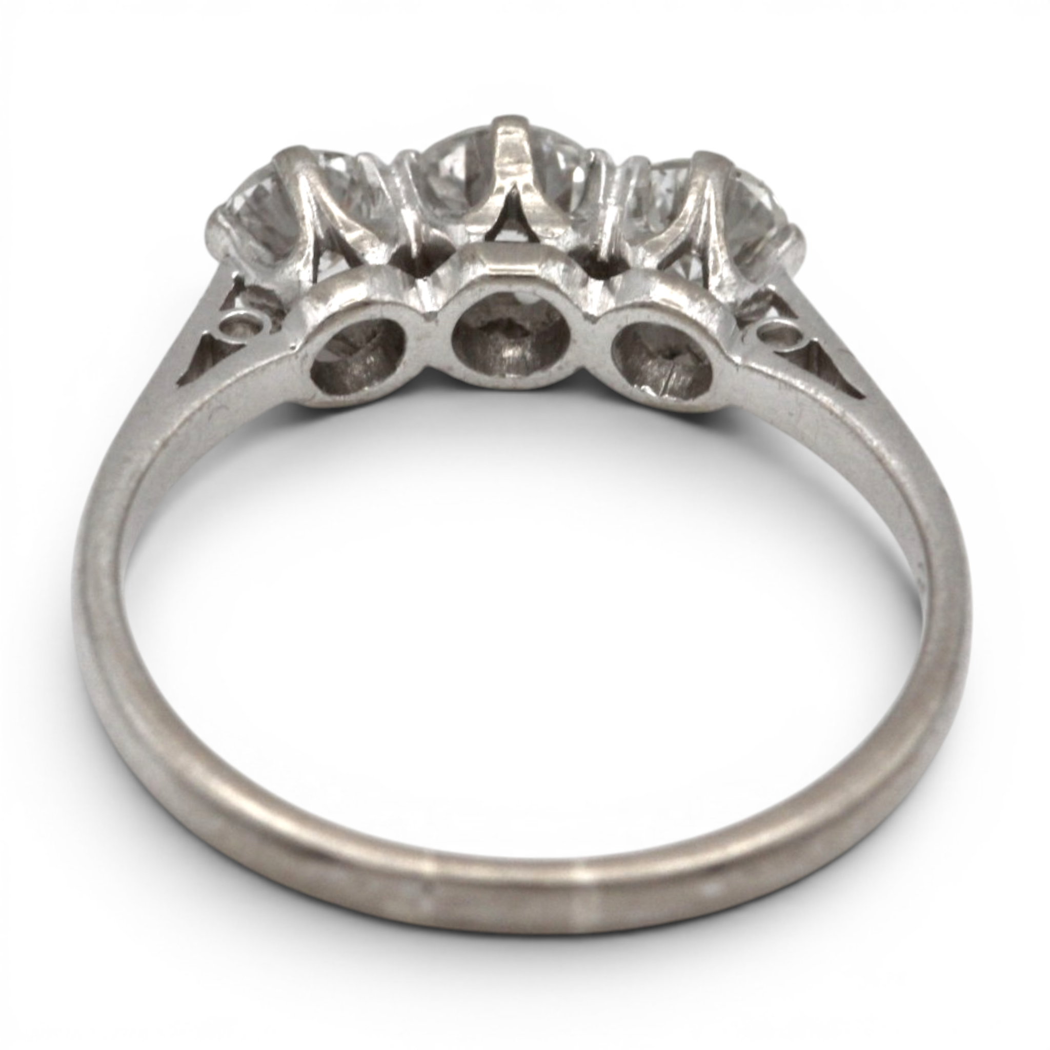 Vintage Diamond Three Stone Engagement Ring - Image 2