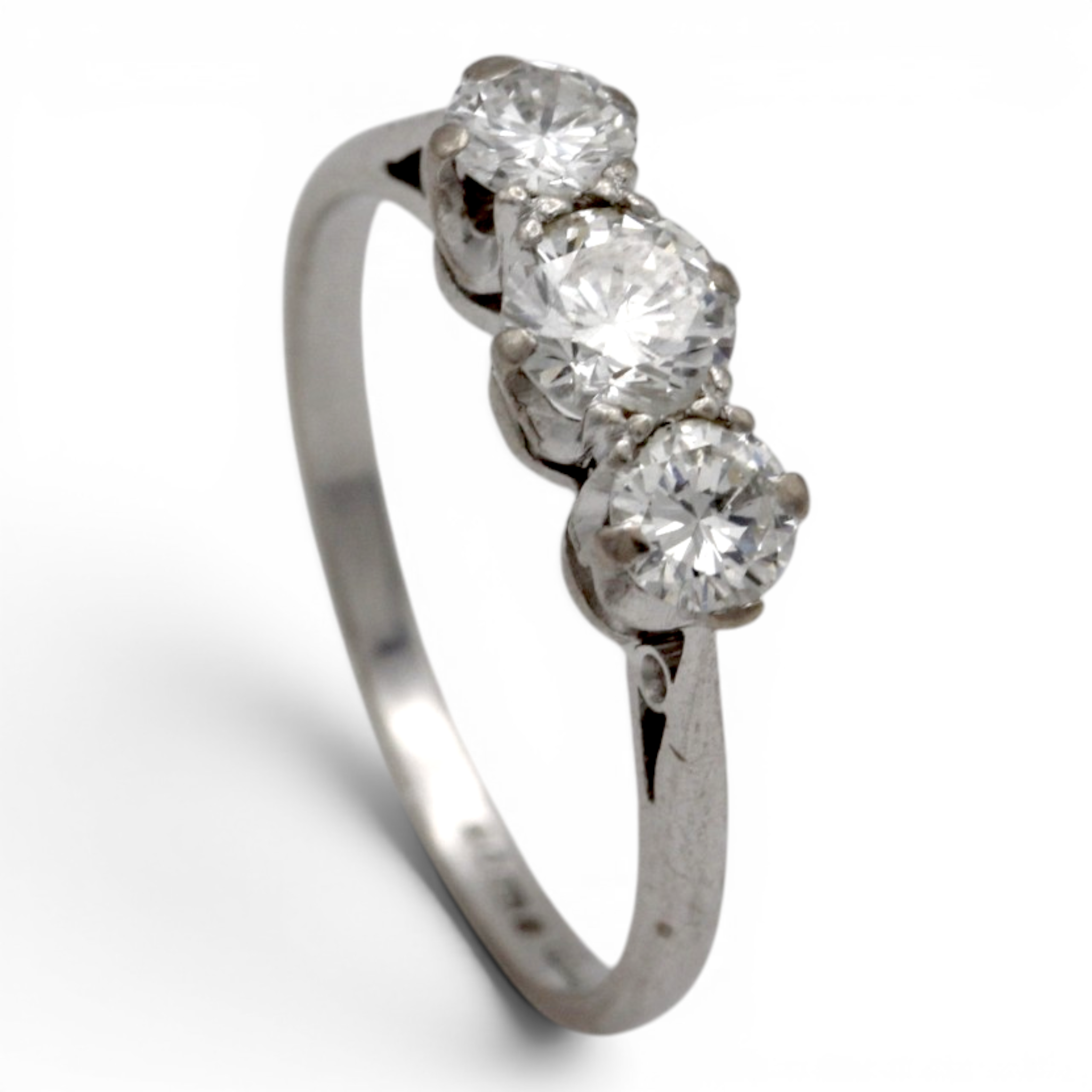 Vintage Diamond Three Stone Engagement Ring - Image 3